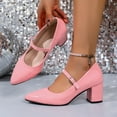 thumbnail image 7 of Xucatan Women's Mary Jane Shoes Platform Chunky Heel Pumps for Women Ankle Strap High Heel Mary Janes Square Closed Toe Leather Suede Dress Shoes Party Event Office Prom Gift, 7 of 7