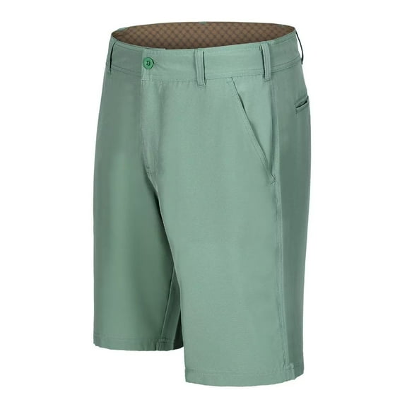 Zusmen Men's Classic Fishing Golf Short, Men Flat Front Shorts,Slim Multi Pocket Stretch(Green 30)