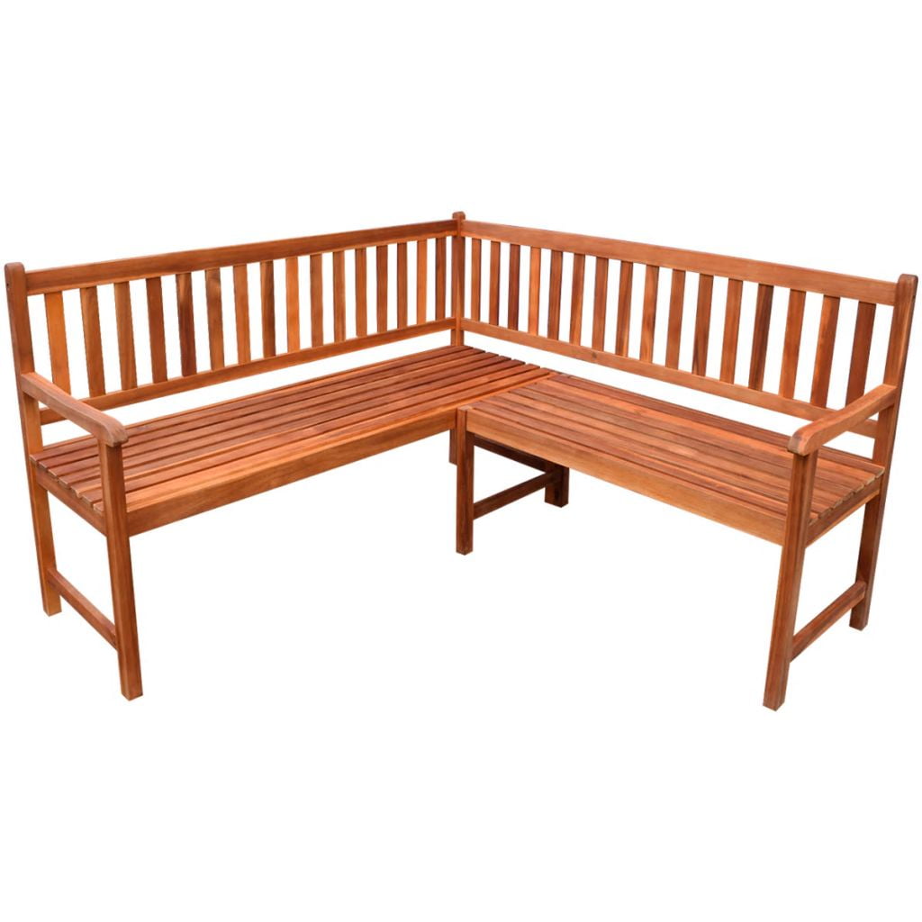 Stop Now Garden Corner Bench, 59" LShaped Solid Acacia Wood Seating