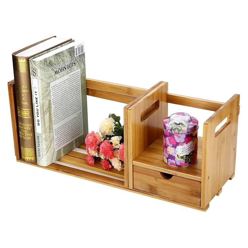 OTVIAP Book Shelf Organizer, Bamboo Adjustable Bookshelf ...