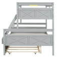 thumbnail image 4 of Gray Twin Over Full Bunk Bed With Dependable Materials & Functional Trundle Guardrail,, 4 of 6