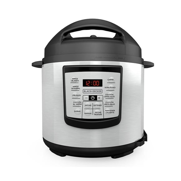 Olla de Presión Eléctrica Black+Decker 5.7L PR100SD con 9 Sistemas de Seguridad