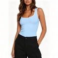thumbnail image 6 of Aboser Womens Open Back Tank Tops Summer Y2k Crop Top Ribbed Knit Basic Shirt Slim Fit Square Neck Camisoles Cozy Soft Sleeveless Tanks, 6 of 8