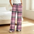 thumbnail image 2 of Kezqiaxn Trousers Pants for Women Checkered Elastic Waist Loose Pajama Bottoms Fall Pj Pants Fashion Clothing Multicolor E XL, 2 of 7