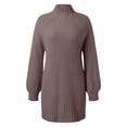 thumbnail image 5 of Prolriy Sweater Dresses for Women 2024 Trendy Autumn Winter Long Sleeve Turtleneck Solid Color Casual Sweater Dress Ladies Sweater Dress Womens Sweater Dress Brown S, 5 of 6