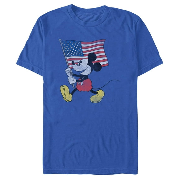 Men's Mickey & Friends Retro American Flag March  Graphic T-Shirt