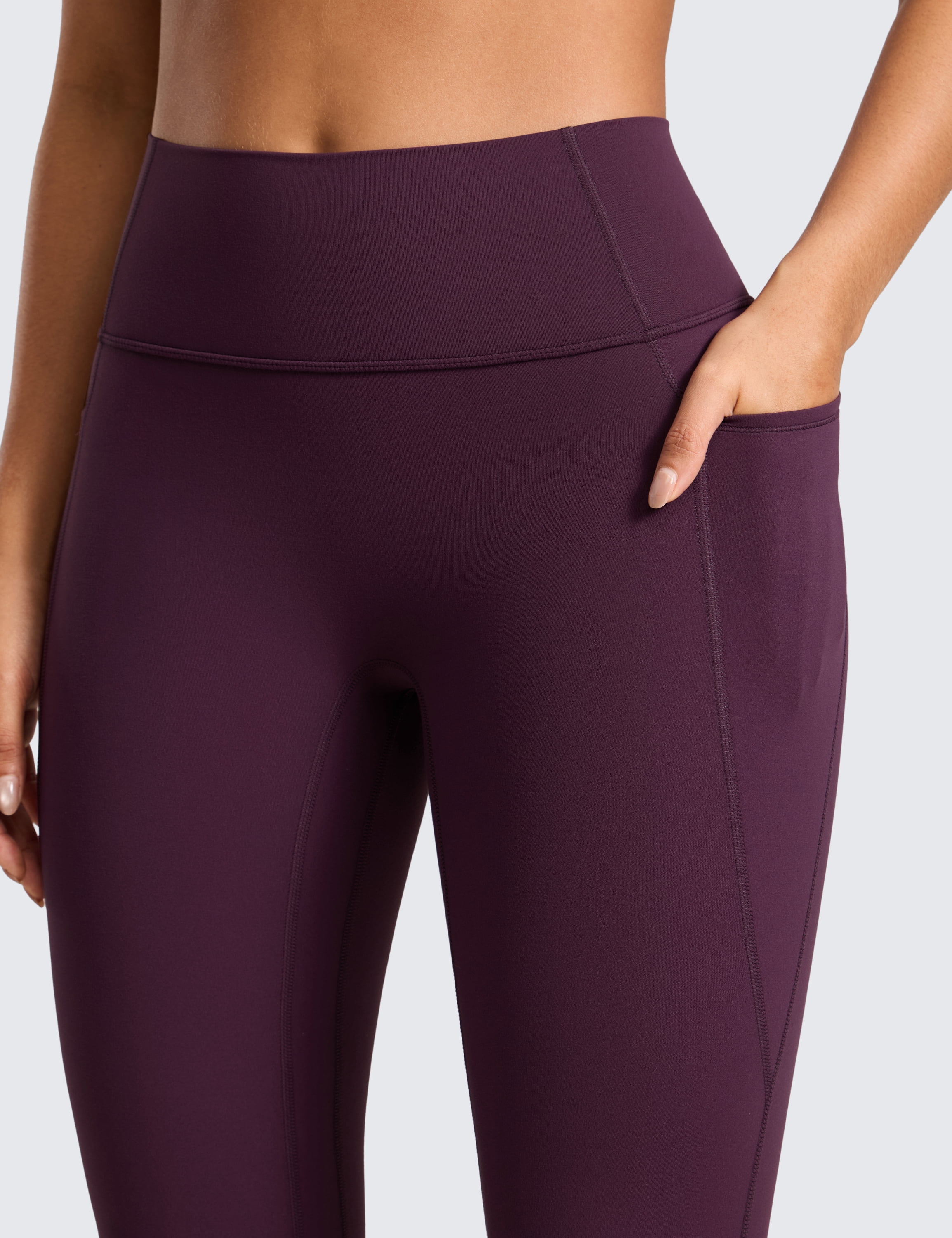 CRZ YOGA Secretsculpt Butterlift Workout Leggings Pockets 25" No Front Seam High Waist Womens Yoga Pants Scrunch Butt