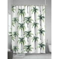 thumbnail image 5 of Palm Tree Shower Curtain, Summer Tropical Tree Waterproof Shower Curtain Set with 12 Hooks Lightweight Washable Fabric Shower Curtains for Bathroom 60x72 Inches, 5 of 6