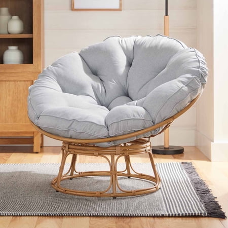 BETTER HOMES & GARDENS EMMA PAPASAN ACCENT CHAIR, GRAY LINEN