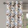 thumbnail image 3 of Ambesonne Earth Tones Grommet Curtain, Hydrangea Abstract, 50" x 54", Brown Blue White, 3 of 6