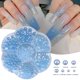thumbnail image 1 of Perlas semicirculares planas en una caja de perlas de esmalte de uñas de colores. Accesorios para uñas DIY. Perlas de resina para uñas., 1 of 3