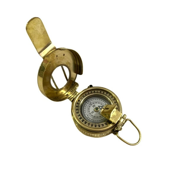 Brass WWII Military Compass | Working Pocket Compass for Hiking & Outdoor Adventures | Nautical Steampunk Gift
