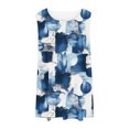 thumbnail image 4 of XUNKUSGA Débardeurs Grande Taille pour Femmes Été Sans Manches Tunique Col Rond Décontracté T-Shirts Amples pour Femmes Mode Été Tunique Plissée Florale Blouses, TG, Bleu, 4 of 6