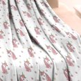 thumbnail image 3 of White Cartoon Unicorn Star Pattern Blanket,Comfortable Soft Flannel Throw Blanket,All Season,Warm Lightweight Blankets for Sofa Bed Couch Living Room Chair,30"x40", 3 of 4