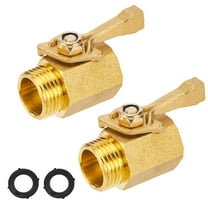Garden Hose Shut Off Valve, Heavy Duty Brass Shut Off Valve for Garden Hose with 2 Rubber Washers, 3/4 Inch, 2 Pack