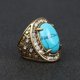 thumbnail image 2 of Patrón de de de imitación azul turquesa Tallado s de fiesta nupciales Unisex 18 mm - Zulema Anillo del Rhinestone de la turquesa, 2 of 7