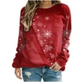 thumbnail image 2 of Femmes Hoodies Mode Femmes Imprimé Col Rond Pull Tops Manches Longues Confortable Chemisier Sweat-Shirt Mode Femmes Hoodies & Sweat-Shirts sur Clearance, 2 of 4