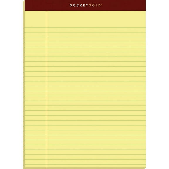 TOPS Docket Gold Legal Pads - Letter - 50 Sheets - Double Stitched - 0.34" Ruled - 20 lb Basis Weight - Letter