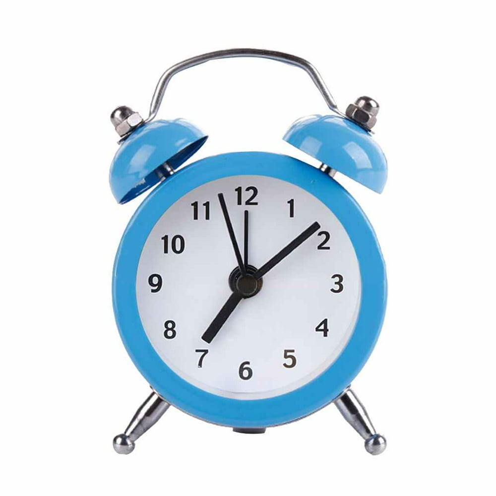 Mini Round Alarm Clock Desktop Table Bedside Clocks Travel Clock Decor