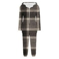 thumbnail image 6 of Checkered Flannel Onesie Pajamas for Women Fleece Fuzzy Sherpa Hooded One Piece Romper Warm Winter Loungewear Sleepwear, 6 of 6