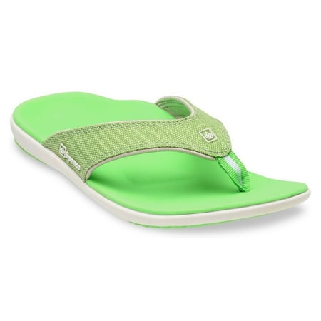 Spenco Yumi Canvas Lizard Women's Total Support Sandals Thong Flip Flops