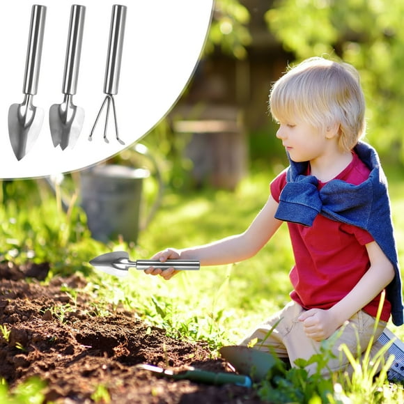 cuyhtdup Premium3-Piece Stainless Steel Garden Tool Set | Ergonomic Handle Shovel, Trowel & Rake | Rust-Resistant & Durable Design | Perfect for Home Gardening, Landscaping & Outdoor Work |