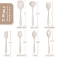 thumbnail image 5 of Walchoice 7-Piece Utensils Set, Khaki, Silicone Cooking Utensils for Kitchen, Non-stick Gadget Tools Include Slotted Turner, Soup Ladle, Pasta Server, Dishwasher Safe & Heat Resistant, 5 of 7