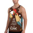 thumbnail image 2 of Easygdp Rooster And Chicken Men's Tank Top, Sleeveless Muscle T Shirts, Breathable, Quick-Dry, Loose for Gym, Running, Fitness - Medium, 2 of 9