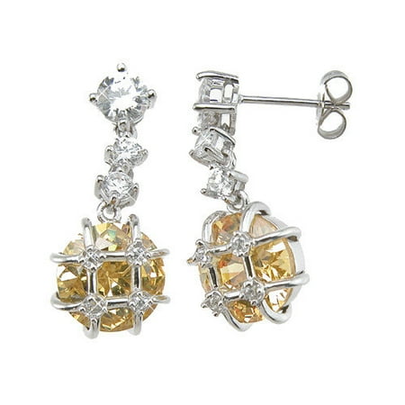 Plutus Partners Brilliant Cut Citrine Fashion Drop Earrings