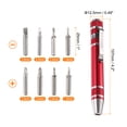 thumbnail image 2 of Uxcell 2Pcs 8 en 1 Mini Juego de Destornillador de Bolígrafos Magnéticos Pequeños con Puntas Phillips y Planas, Rojo, 2 of 6