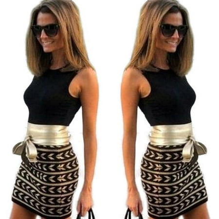 Sexy Vinyl Mini Sexy Womens Sleeveless Mini Pencil Dress Slim Bodycon Formal Work OL Evening Cocktail Party Clubwear ()