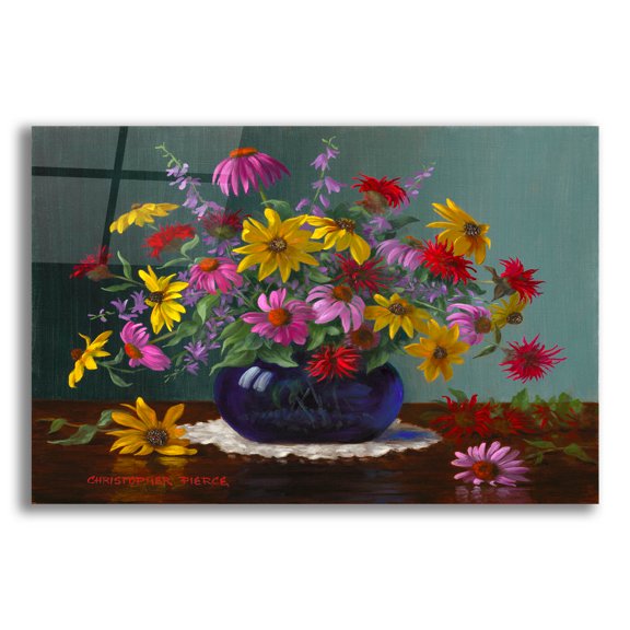 Epic Art 'Midsommer Blossoms' by Christopher Pierce, Acrylic Glass Wall Art, 24"x16"