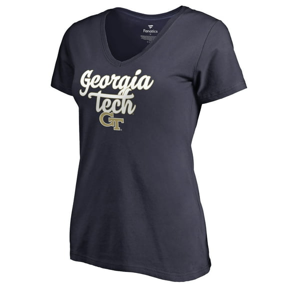 Women's Navy Georgia Tech Yellow Jackets Freehand T-Shirt