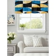 thumbnail image 3 of Curtain Valance for Windows,Blue Yellow Color Block Kitchen Valances Rod Pocket Short Curtains,Abstract Geometric Collage Art Window Treatment Panel for Bedroom Bathroom 54"x18", 3 of 7