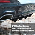 thumbnail image 2 of 4PCS Car Rear Shark Fin Triangle Spoilers Universal Black Curved Style, 2 of 7