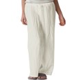 thumbnail image 1 of Gibobby Size 14 Pantalones de pierna ancha sueltos casuales de lino y algodón de verano para mujer Cordón (White, M), 1 of 5