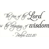 Psalm 111:10 Bible Verse Vinyl Wall Decal by Scripture Wall Art, 11"x22" Black, Psalms, Christian