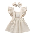 thumbnail image 2 of Lovebay Baby Grils Ruffled Sleeve Embrodered Sundress Headband Summer Outfits, 2 of 8