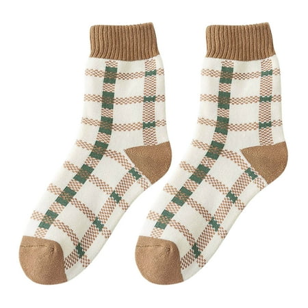 

BSDHBS Socks Womens Winter Socks Autumn and Winter Mid Tube Socks Printing Warm Stockings F
