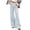 Sky Blue, variant on Jeans for Women Wide Leg Loose fit Jeans Pants Strechy Baggy Folded Hem Trendy Denim Trousers with Pockets