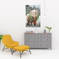 thumbnail image 2 of Vache de Noël Highland - Toile 24"x36 Pouces - Impression sur Demande, 2 of 5