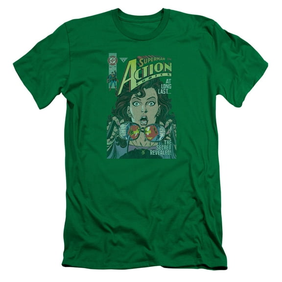 Superman Secret Revealved Adult 30/1 T-Shirt Kelly Green