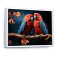thumbnail image 2 of Designart "Vivid Conversations Among Parrots" Parrot Floater Framed Wall Art Living Room, 2 of 5