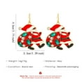 thumbnail image 6 of Christmas Santa Claus Dangle Hook Earrings for Women CZ Xmas Holiday Festival Party Huggie Hoops Drop Earring, 6 of 6