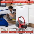 thumbnail image 4 of M optimized 50Ft x 5/16 inch Drain Cleaner Machine, Electric Drain Auger Professional for 3/4 to 3 inch Pipes, Foot Switch with 6 Cutters, Glove, Drain Auger Cleaner Sewer Snake - DA04, 4 of 7