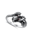 thumbnail image 4 of Detailed Ornate Traditional Dragon Animal Band Sterling Silver Ring 925 Jewelry Female Male Size 8, 4 of 4