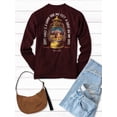 thumbnail image 6 of Blessed Girl Womens Long Sleeve T-Shirt Lantern, Maroon, SM, 6 of 6