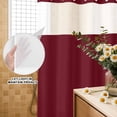 thumbnail image 3 of No Hook Shower Curtain, Pure Red Wine Shower Curtains for Bathroom with See Through Top Window, Simple Solid Color Waterproof & Washable Bath Curtain 66"x72", 3 of 9