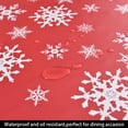 thumbnail image 6 of Plastic Christmas Tablecloth Square Silver Vinyl Christmas Table Cloth Xmas Table Cover with Snowman for Party (60'''' x 60'''', Snowman), 6 of 6