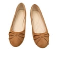thumbnail image 4 of CQONEPT Womens Ballet Flats Soft Memory Foam Cushioned Flat Shoes Faux Suede Shallow Mouth Comfy Walking Shoes Brown 7.5, 4 of 7